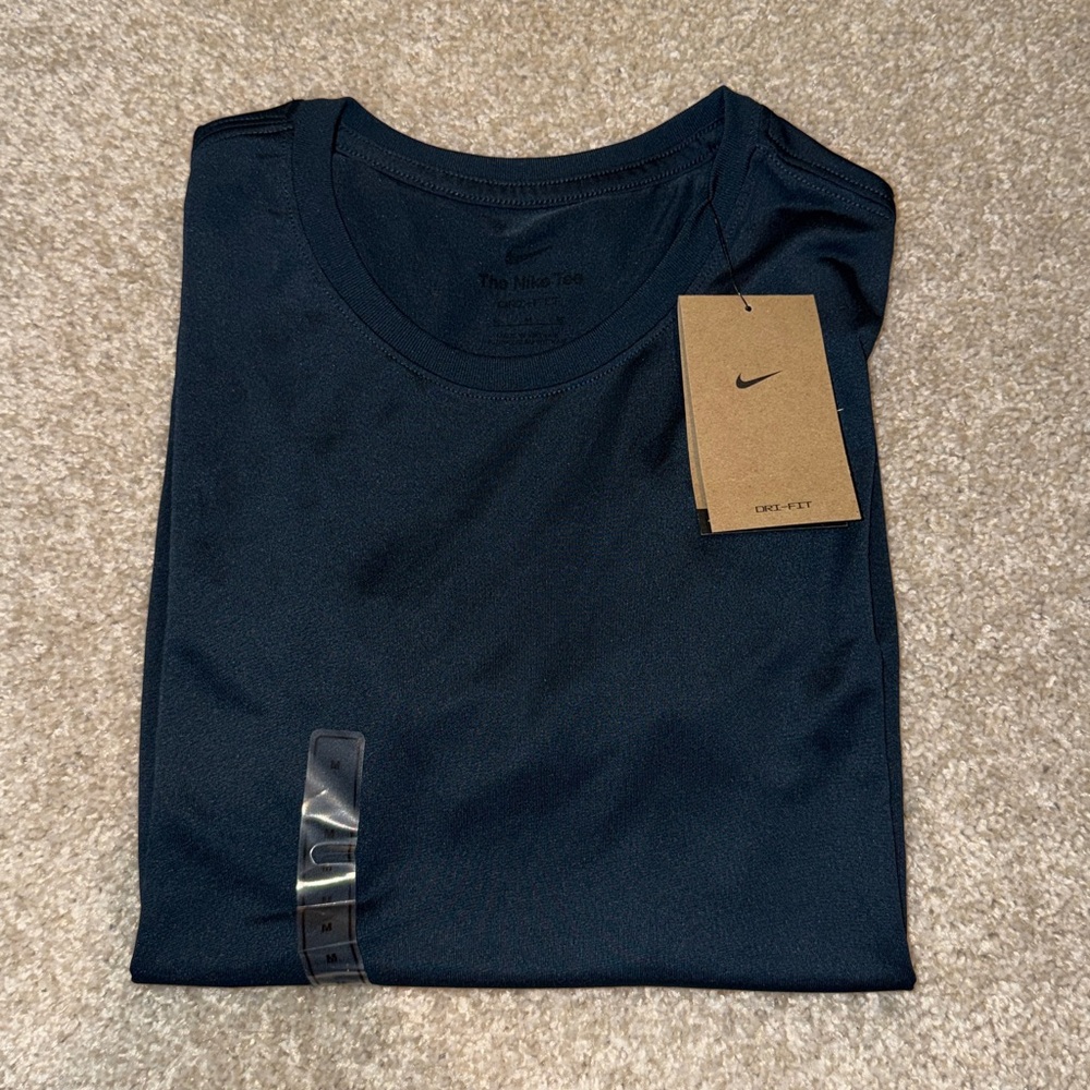 Nike Navy Performance Women's Training Tee with White Swoosh